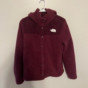 Crimson Button Front North Face Jacket Med.